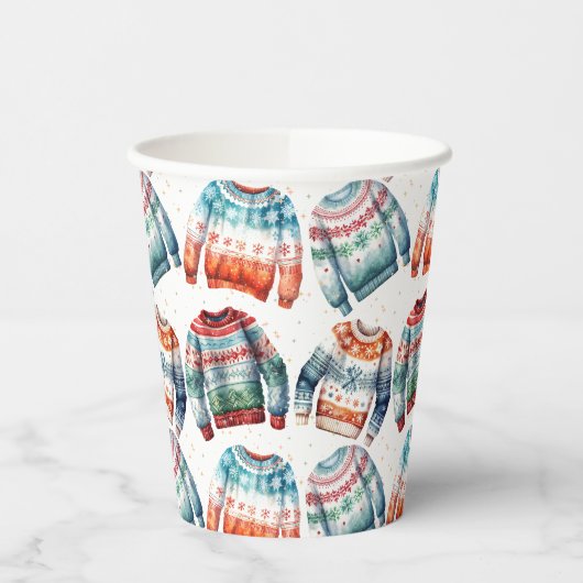 Ugly Christmas Sweater Pappbecher (Links)