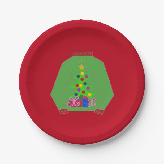 Ugly Christmas Sweater Pappteller (Vorderseite)