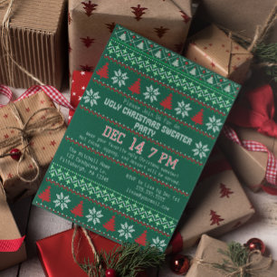 Ugly Christmas Sweater Party gegossen Schneeflocke Einladung