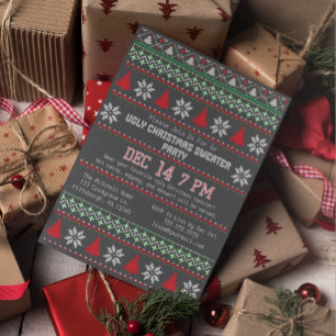 Ugly Christmas Sweater Party gegossen Schneeflocke Einladung