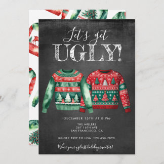 Ugly Christmas Sweater Party Invitation Einladung