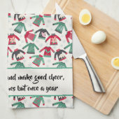 Ugly Christmas Sweater Party liefert grünes Zitat Geschirrtuch (Viertel Falte)