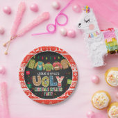 Ugly Christmas Sweater Party Paper Plate Pappteller (Party)