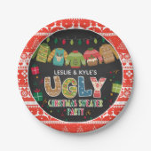 Ugly Christmas Sweater Party Paper Plate Pappteller (Vorderseite)