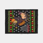 Ugly Christmas Sweater Pattern Kids Krampus Basket Fleecedecke (Vorderseite (Horizontal))