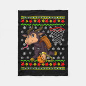 Ugly Christmas Sweater Pattern Kids Krampus Basket Fleecedecke (Vorderseite)