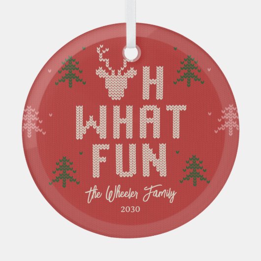 Ugly Christmas Sweater Personalisiert Ornament (Vorderseite)