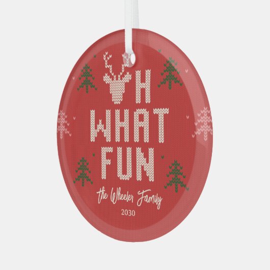 Ugly Christmas Sweater Personalisiert Ornament (Vorderseite links)