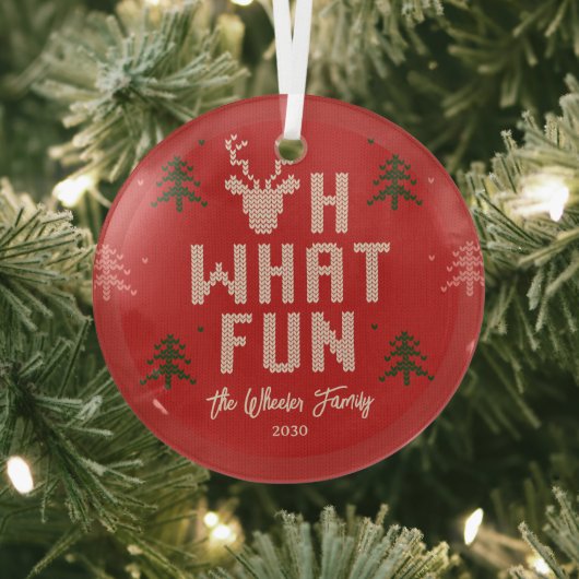 Ugly Christmas Sweater Personalisiert Ornament Aus Glas (InSitu)