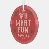 Ugly Christmas Sweater Personalisiert Ornament Aus Glas (Vorderseite links)