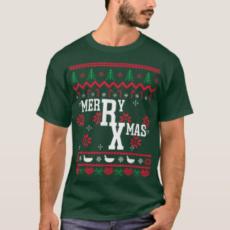 Ugly Christmas Sweater Pharmacy Merry Xmas Pharmac T-Shirt