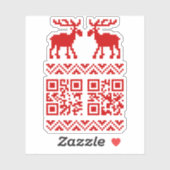 Ugly Christmas Sweater QR Code Glücklich Neues Jah Aufkleber (Blatt)