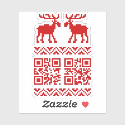 Ugly Christmas Sweater QR Code Glücklich Neues Jah Aufkleber (Blatt)