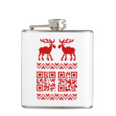 Ugly Christmas Sweater QR Code Glücklich Neues Jah Flachmann (Vorderseite)