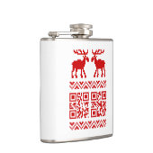 Ugly Christmas Sweater QR Code Glücklich Neues Jah Flachmann (Rechts)