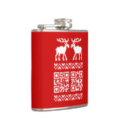 Ugly Christmas Sweater QR Code Glücklich Neues Jah Flachmann (Rechts)