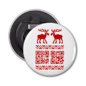 Ugly Christmas Sweater QR Code Glücklich Neues Jah Flaschenöffner (Vorderseite)