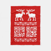 Ugly Christmas Sweater QR Code Glücklich Neues Jah Fleecedecke (Vorderseite)