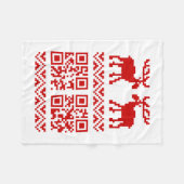 Ugly Christmas Sweater QR Code Glücklich Neues Jah Fleecedecke (Vorderseite (Horizontal))