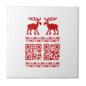 Ugly Christmas Sweater QR Code Glücklich Neues Jah Fliese (Vorderseite)