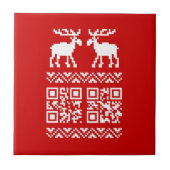 Ugly Christmas Sweater QR Code Glücklich Neues Jah Fliese (Vorderseite)