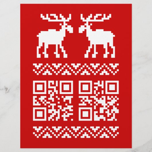 Ugly Christmas Sweater QR Code Glücklich Neues Jah Flyer (Vorne)
