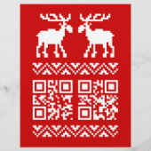 Ugly Christmas Sweater QR Code Glücklich Neues Jah Flyer (Hinten)