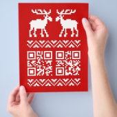 Ugly Christmas Sweater QR Code Glücklich Neues Jah Flyer (Hand)