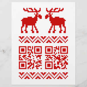 Ugly Christmas Sweater QR Code Glücklich Neues Jah Flyer