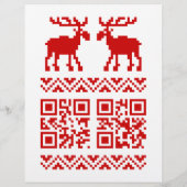 Ugly Christmas Sweater QR Code Glücklich Neues Jah Flyer (Hinten)
