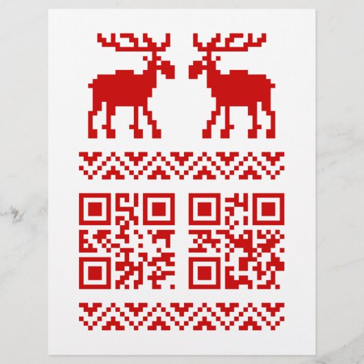 Ugly Christmas Sweater QR Code Glücklich Neues Jah Flyer (Hinten)