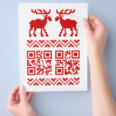 Ugly Christmas Sweater QR Code Glücklich Neues Jah Flyer (Hand)