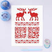 Ugly Christmas Sweater QR Code Glücklich Neues Jah Flyer (Einzeln)