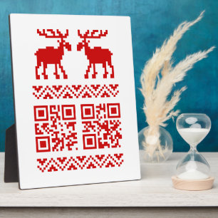 Ugly Christmas Sweater QR Code Glücklich Neues Jah Fotoplatte