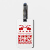 Ugly Christmas Sweater QR Code Glücklich Neues Jah Gepäckanhänger (Rückseite vertikal)