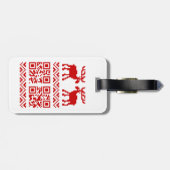 Ugly Christmas Sweater QR Code Glücklich Neues Jah Gepäckanhänger (Rückseite horizontal)