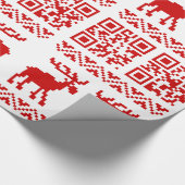 Ugly Christmas Sweater QR Code Glücklich Neues Jah Geschenkpapier (Ecke)