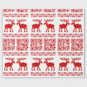Ugly Christmas Sweater QR Code Glücklich Neues Jah Geschenkpapier (Flach)