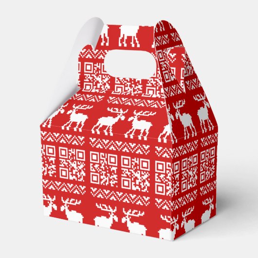 Ugly Christmas Sweater QR Code Glücklich Neues Jah Geschenkschachtel (Rückseite)