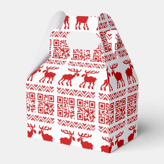 Ugly Christmas Sweater QR Code Glücklich Neues Jah Geschenkschachtel (Rückseite)