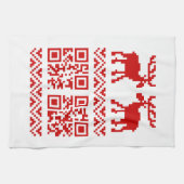 Ugly Christmas Sweater QR Code Glücklich Neues Jah Geschirrtuch (Horizontal)