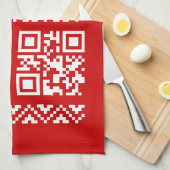 Ugly Christmas Sweater QR Code Glücklich Neues Jah Geschirrtuch (Viertel Falte)