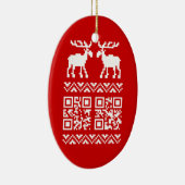 Ugly Christmas Sweater QR Code Glücklich Neues Jah Keramik Ornament (Rechts)