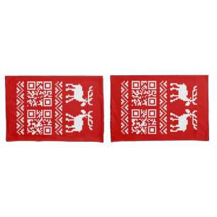 Ugly Christmas Sweater QR Code Glücklich Neues Jah Kissenbezug