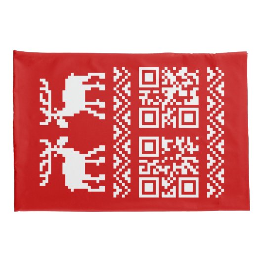 Ugly Christmas Sweater QR Code Glücklich Neues Jah Kissenbezug (Rückseite-Rechts)