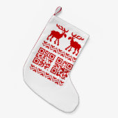 Ugly Christmas Sweater QR Code Glücklich Neues Jah Kleiner Weihnachtsstrumpf (Vorderansicht (hängend))