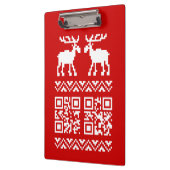 Ugly Christmas Sweater QR Code Glücklich Neues Jah Klemmbrett (Links)