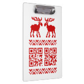 Ugly Christmas Sweater QR Code Glücklich Neues Jah Klemmbrett (Rechts)