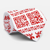 Ugly Christmas Sweater QR Code Glücklich Neues Jah Krawatte (Gerollt)