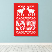 Ugly Christmas Sweater QR Code Glücklich Neues Jah Leinwanddruck (Insitu (Holzboden))
